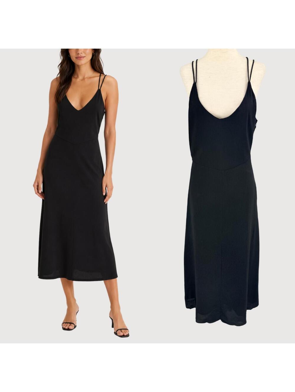 Mod Ref Deep V Maxi Dress Black Size S